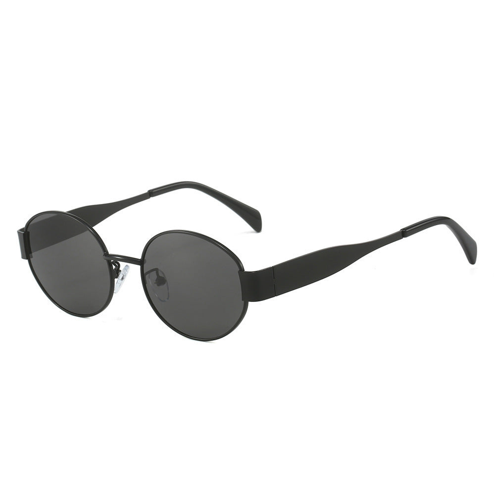 Lunettes de soleil ovales rétro tendance