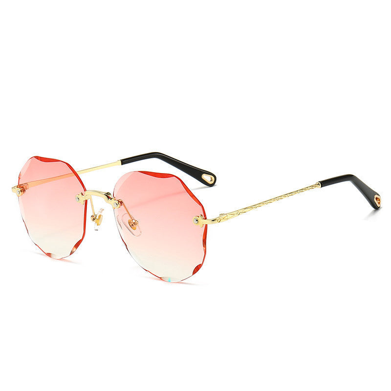 Lunettes de Soleil Polygone Sans Monture – Élégance Futuriste pour Femmes