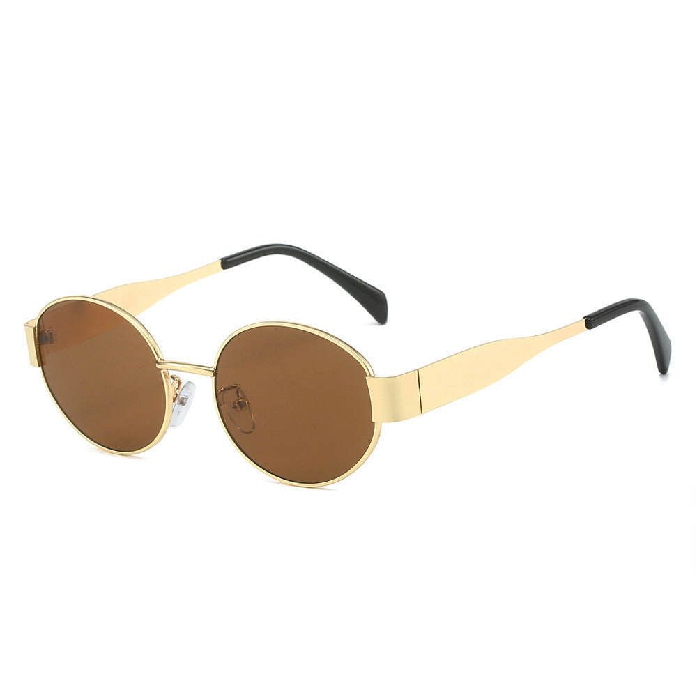 Lunettes de soleil ovales rétro tendance