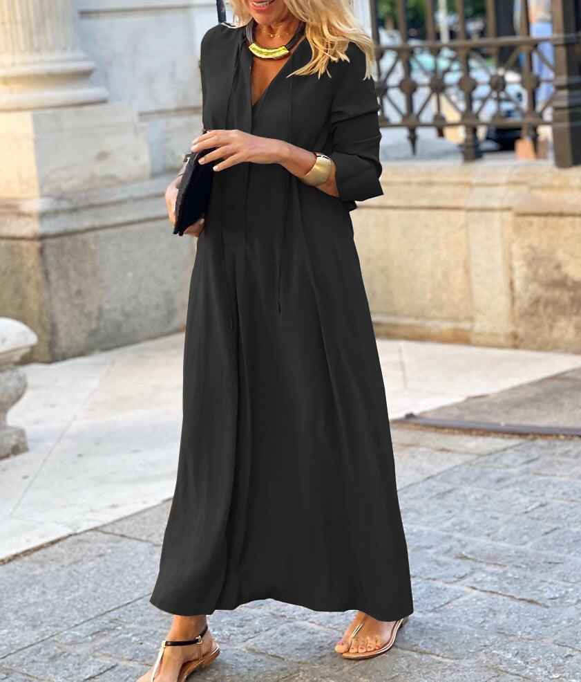 Robe Chemise Longue à Manches Longues