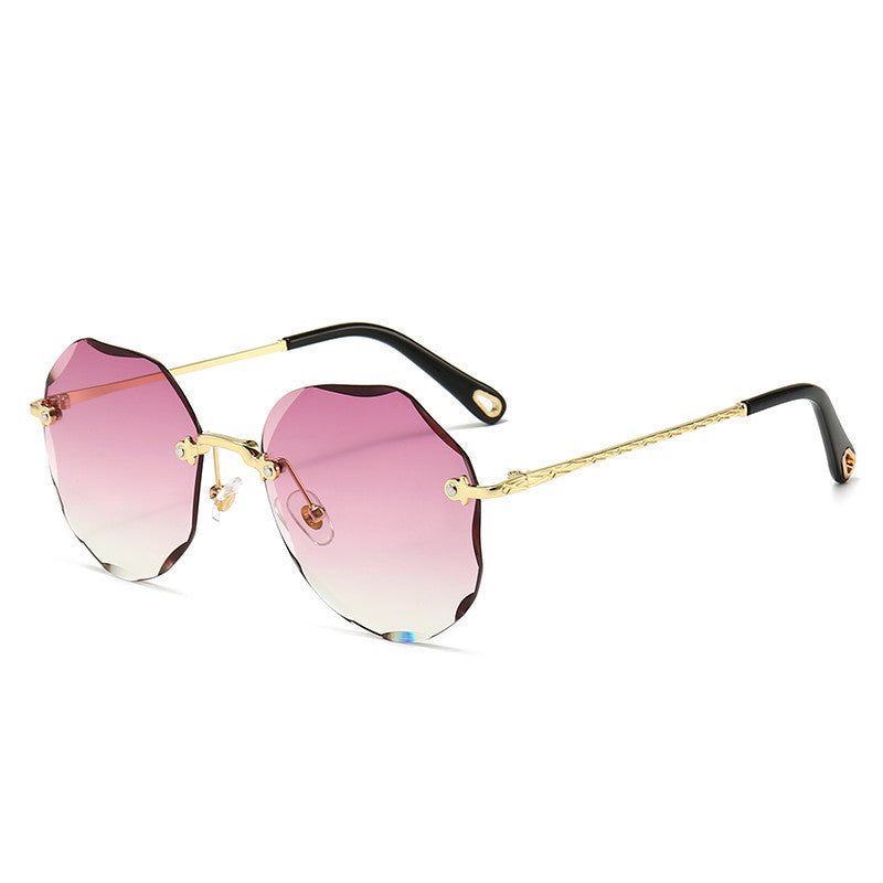Lunettes de Soleil Polygone Sans Monture – Élégance Futuriste pour Femmes