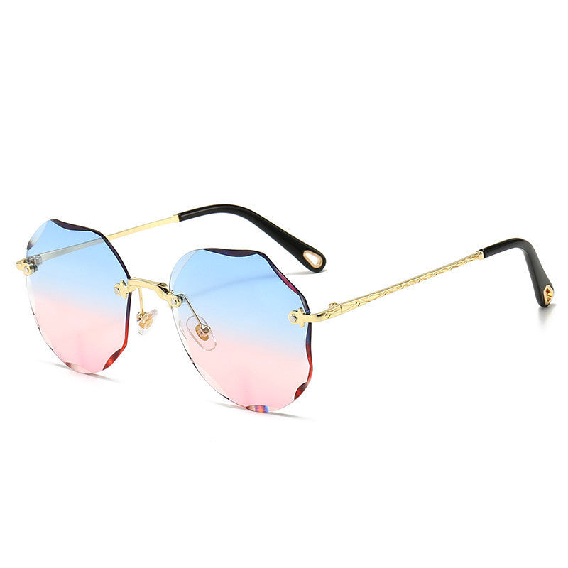 Lunettes de Soleil Polygone Sans Monture – Élégance Futuriste pour Femmes