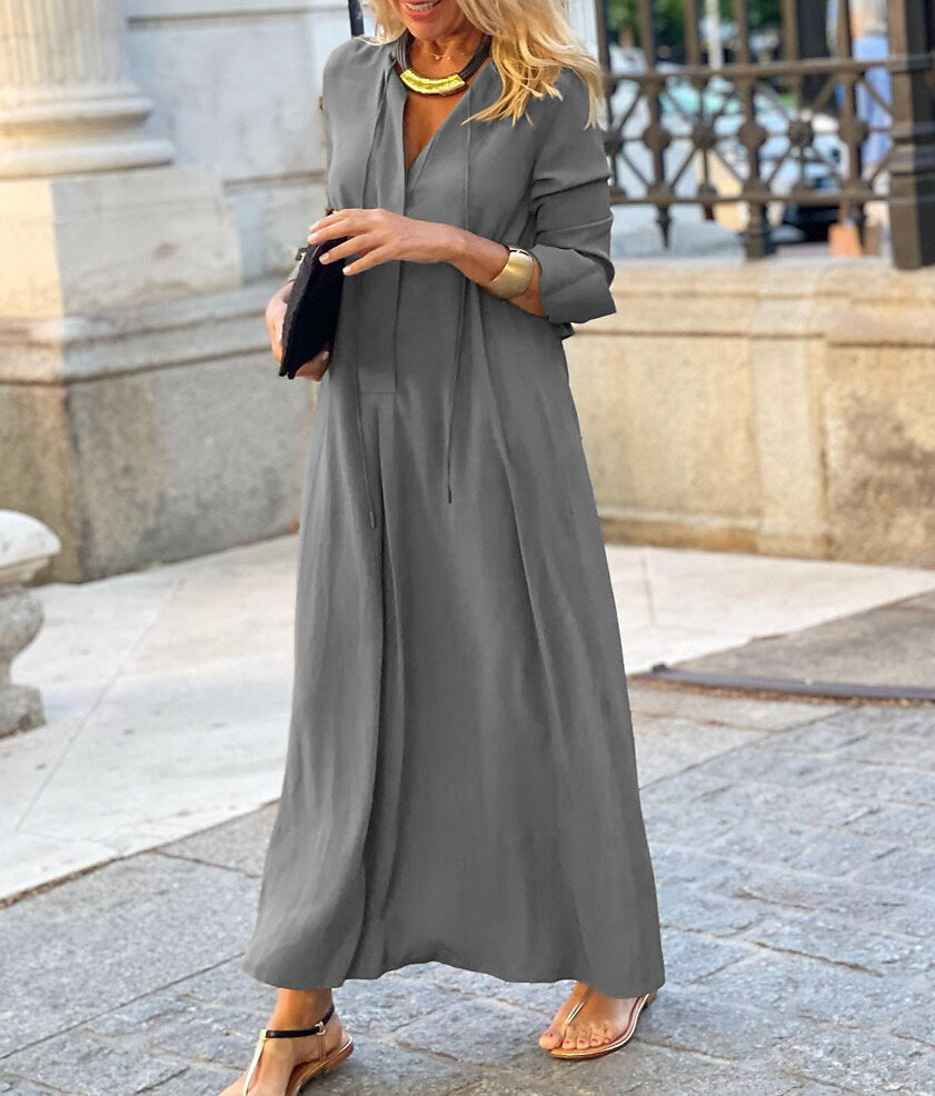 Robe Chemise Longue à Manches Longues
