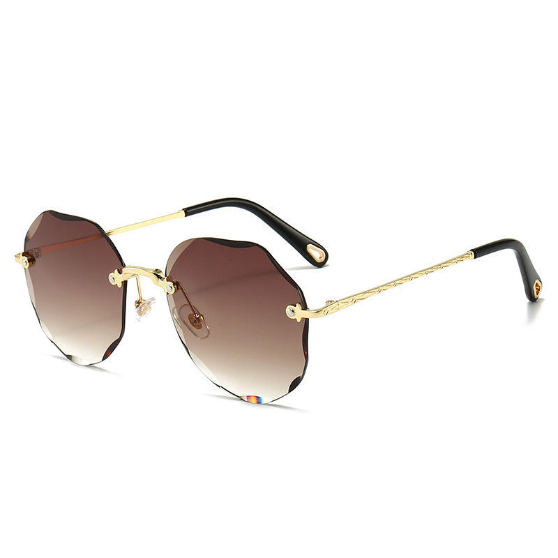 Lunettes de Soleil Polygone Sans Monture – Élégance Futuriste pour Femmes