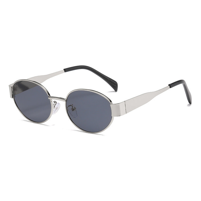 Lunettes de soleil ovales rétro tendance