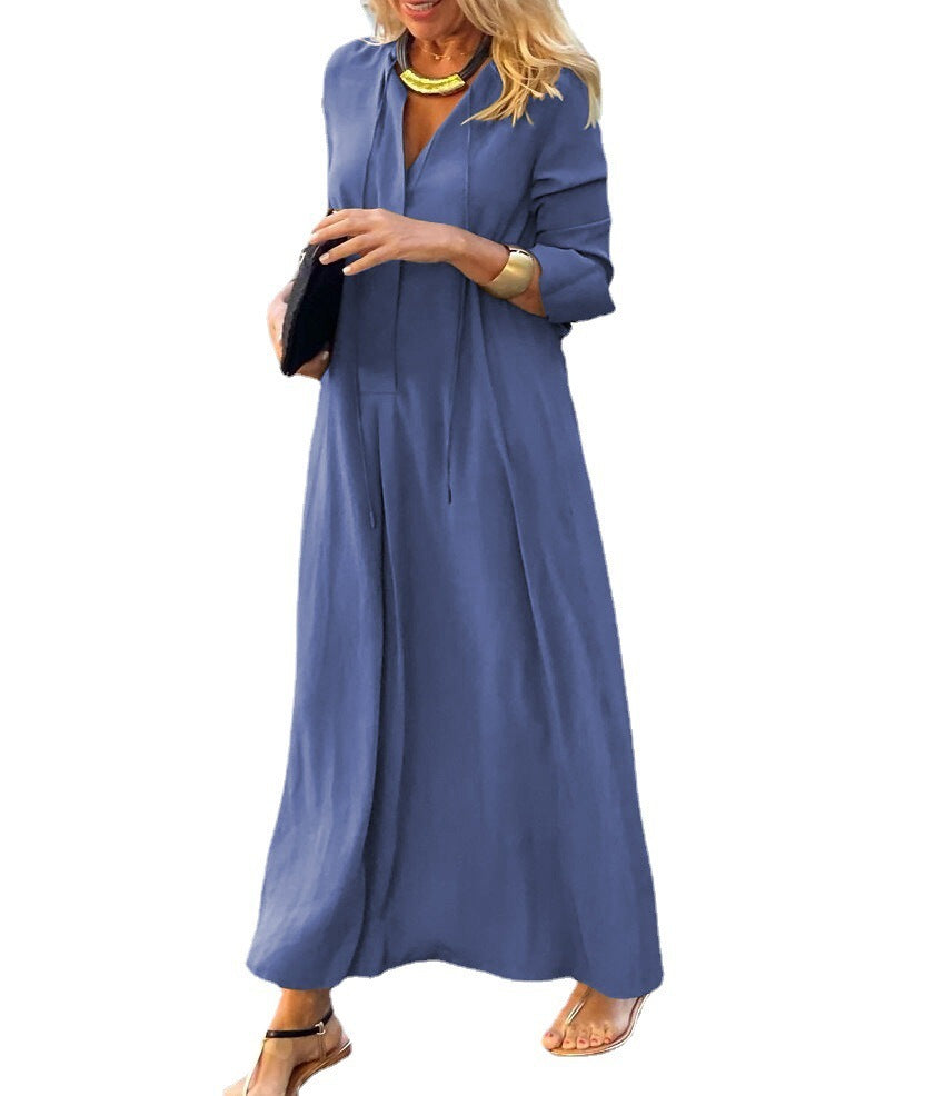 Robe Chemise Longue à Manches Longues
