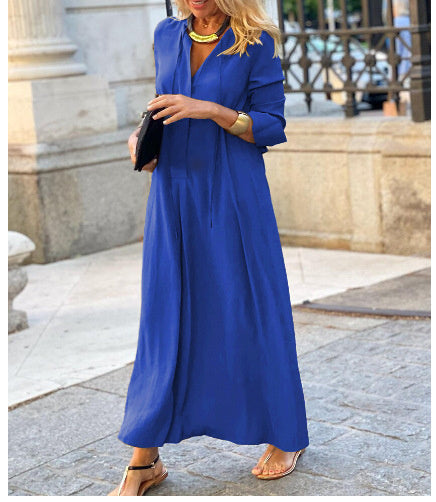 Robe Chemise Longue à Manches Longues