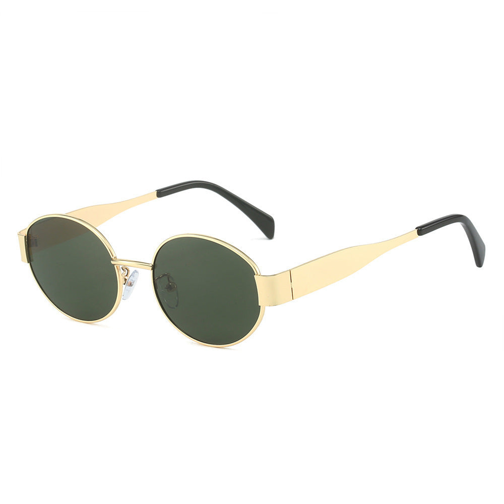 Lunettes de soleil ovales rétro tendance