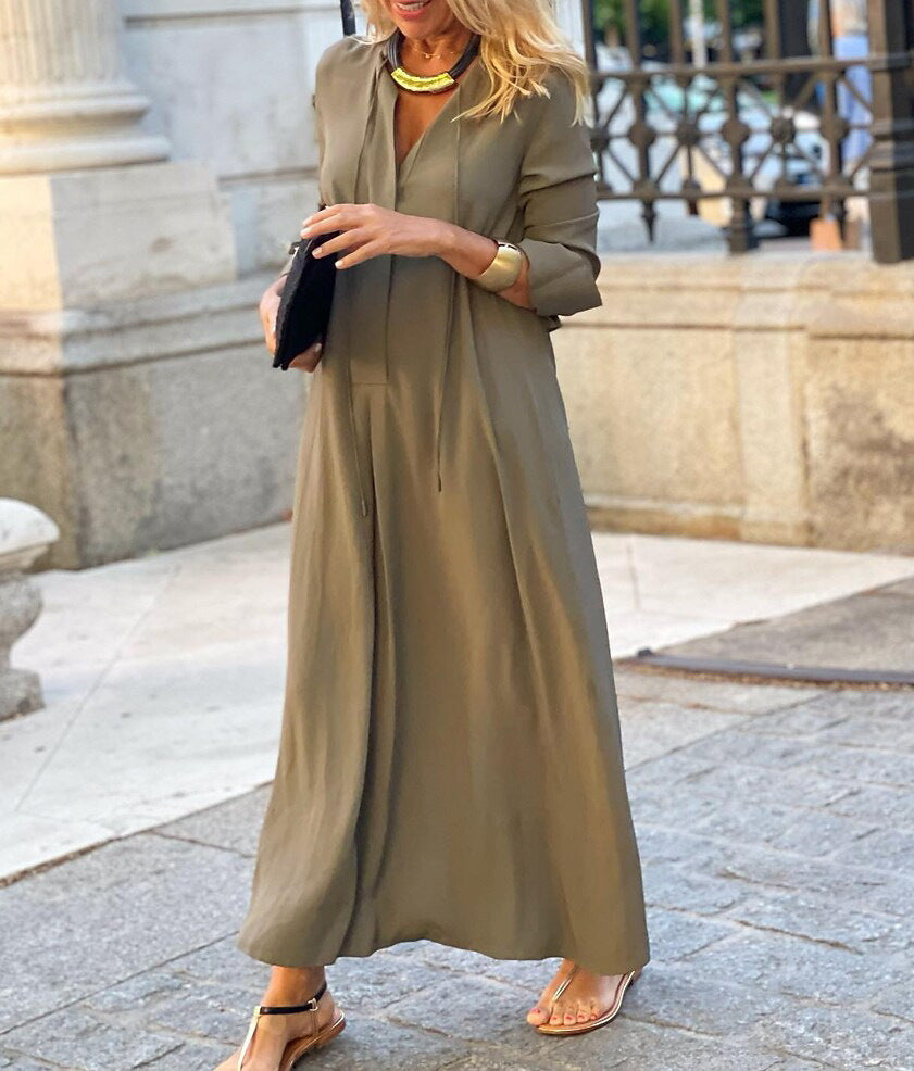 Robe Chemise Longue à Manches Longues