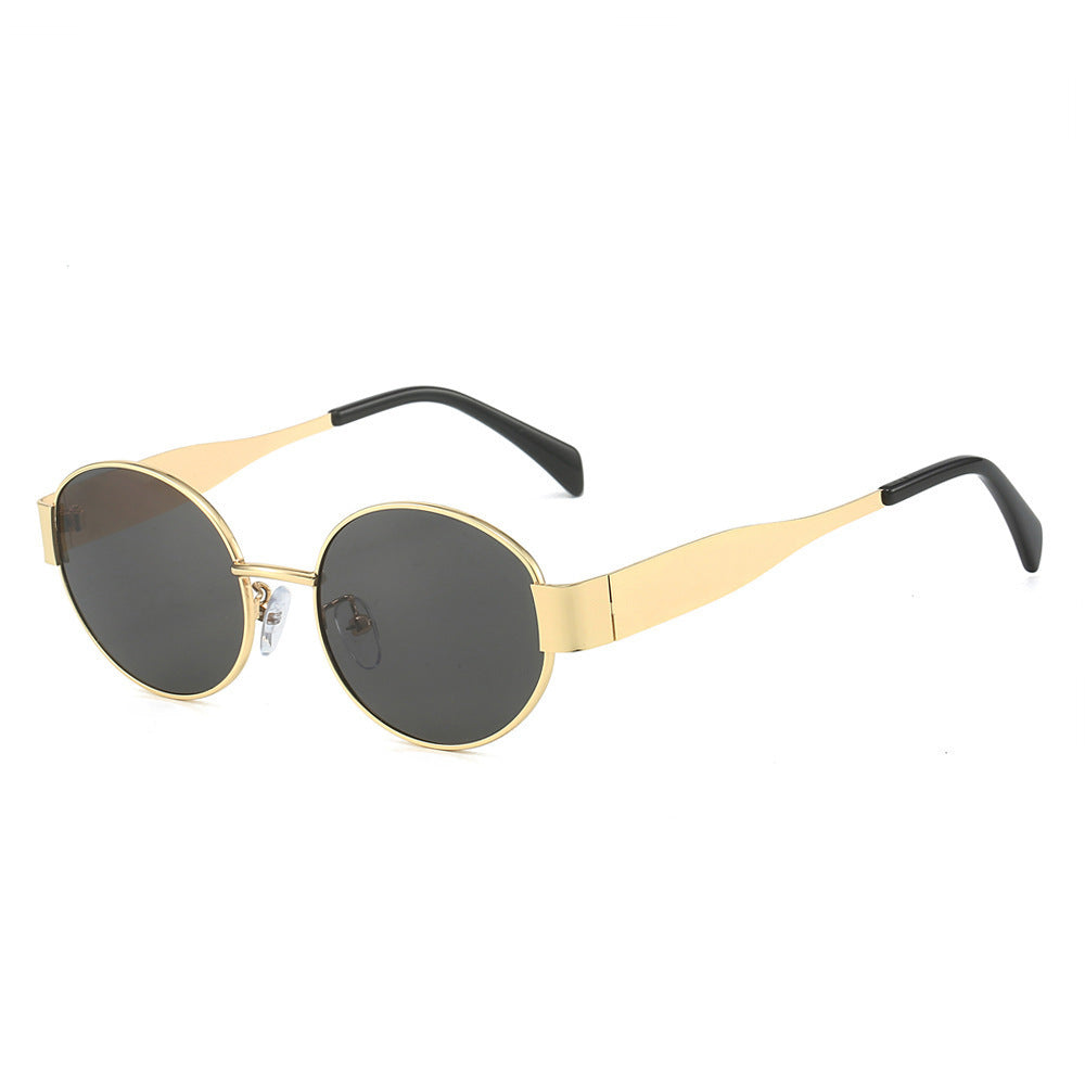 Lunettes de soleil ovales rétro tendance