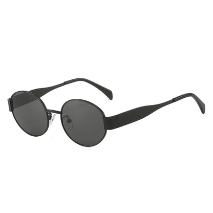 Lunettes de soleil ovales rétro tendance