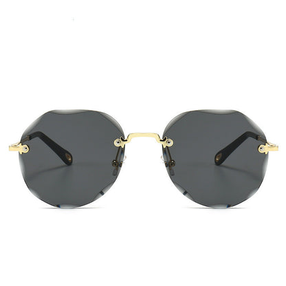 Lunettes de Soleil Polygone Sans Monture – Élégance Futuriste pour Femmes