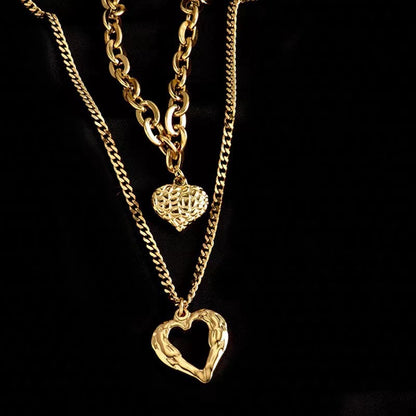 Collier Cœurs & Ailes d’Ange en Acier Titane
