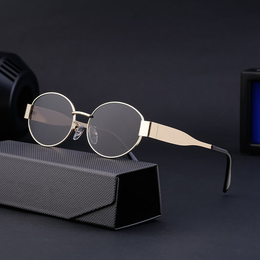 Lunettes de soleil ovales rétro tendance
