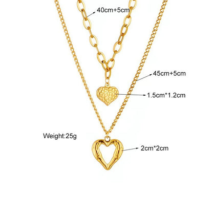 Collier Cœurs & Ailes d’Ange en Acier Titane