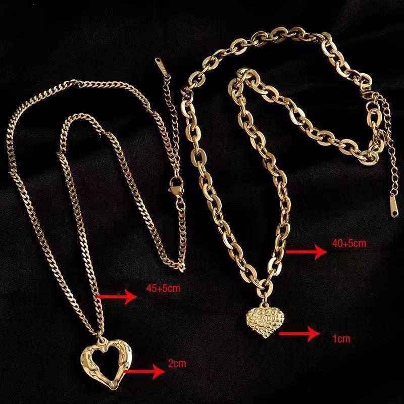 Collier Cœurs & Ailes d’Ange en Acier Titane