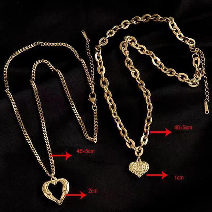 Collier Cœurs & Ailes d’Ange en Acier Titane