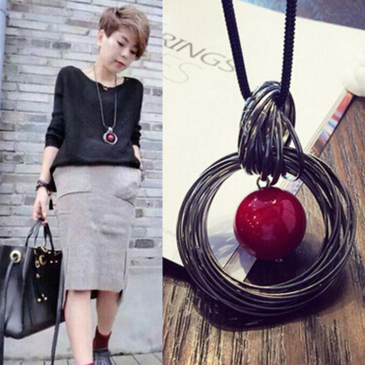 Collier Long Décoratif pour Femme – Accessoire Élégant & Polyvalent pour Pulls et Tenues Chic